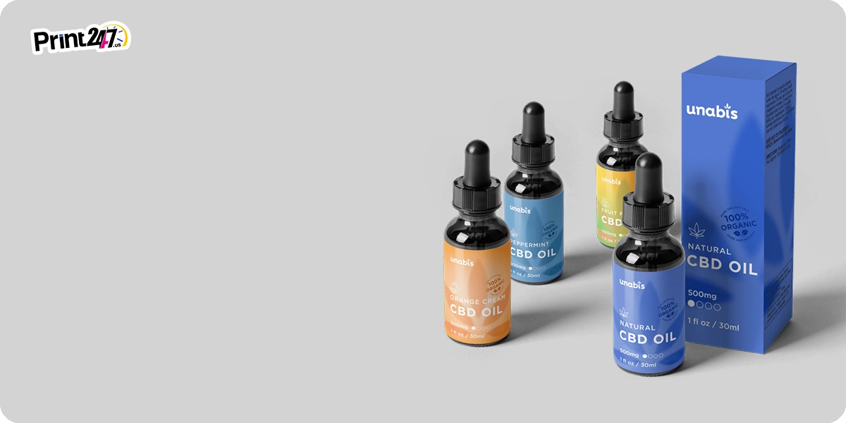Modern, eco-conscious CBD oil packaging designed for sustainable brands.